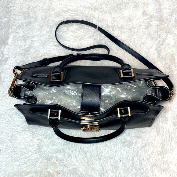 Michael Kors Hamilton Black Leather Satchel and Wallet Phone Holder Wristlet Set - Picture 10 of 17